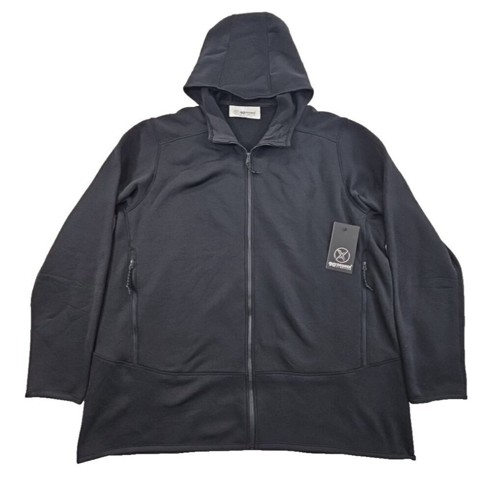 NEW‎ 90 Degree by Reflex Full Zip Hoodie Men's 2XL Black NWT Zip Pockets Luxe
